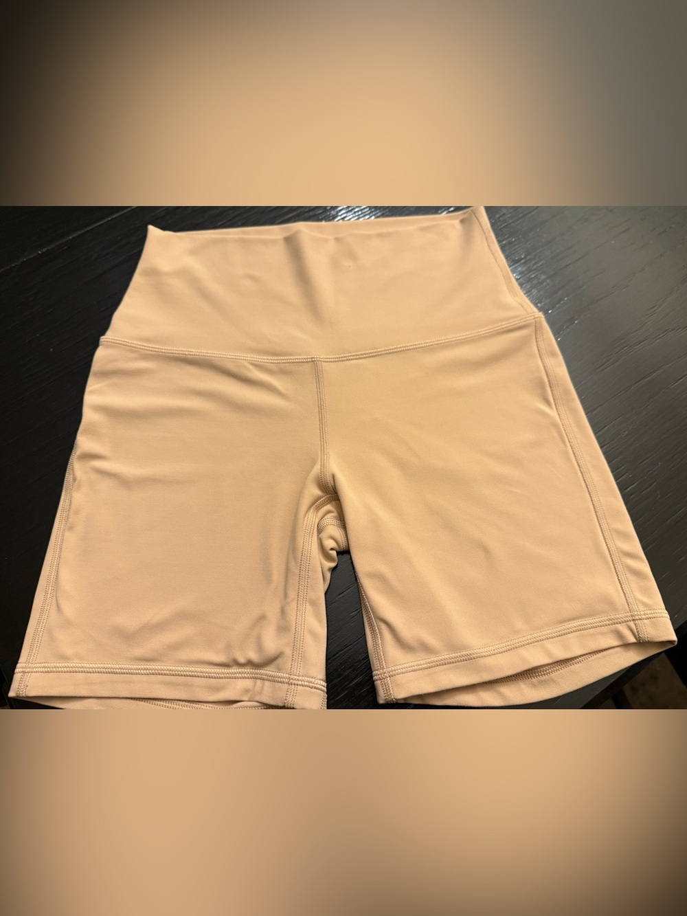 Lululemon Align High Rise Biker Shorts Neutral Tan Beige Size 6 Nulu 6” Inseam